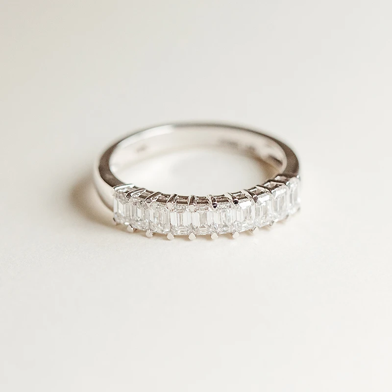 Wedding Band with Carat TW of Lab Created Diamonds in 14kt White Gold