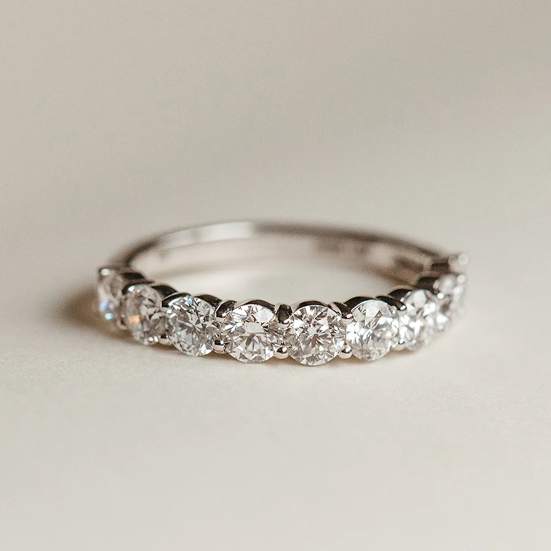 Wedding Band with 1.50 Carat TW of Lab Created Diamonds in 14kt White Gold