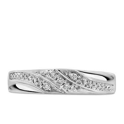 Ladies Wedding Band with .05 Carat TW of Diamonds in 10kt White Gold