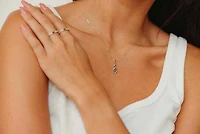 Pendant with Emerald and .05 Carat TW of Diamonds in 10kt White Gold