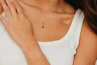 Pendant with Blue Sapphire and .05 Carat TW of Diamonds in 10kt White Gold