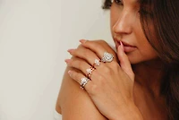 Halo Engagement Ring with .63 Carat TW of Diamonds in 14kt White Gold