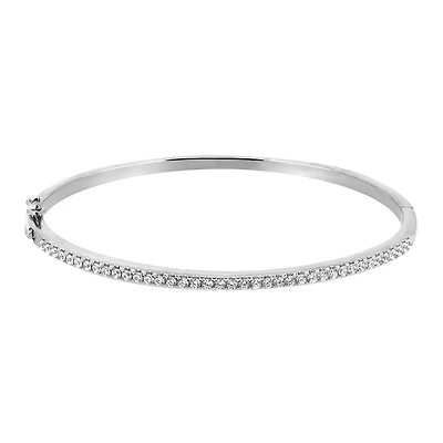 Classic Bangle with Cubic Zirconia in Sterling Silver