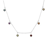 Marvel Infinity Gauntlet Necklace with Genuine Gemstones and .07 Carat TW of Diamonds in Yellow Gold Plated Silver
