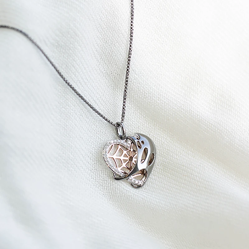 Marvel Spider-Man Venom Pendant with .10 Carat TW of Diamonds in Rose Gold Plated Silver with Chain