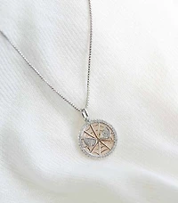 Marvel Spider-Man Pendant with .20 Carat TW of Diamonds in Rose Gold Plated Silver with Chain