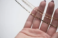 Triple Stacking Chain with Beaded, Rolo and Tinsel Links in 10kt Yellow Gold