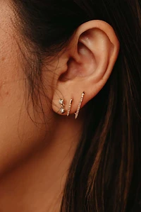 Double Bar Earrings with .15 Carat TW of Diamond in 10kt Yellow Gold