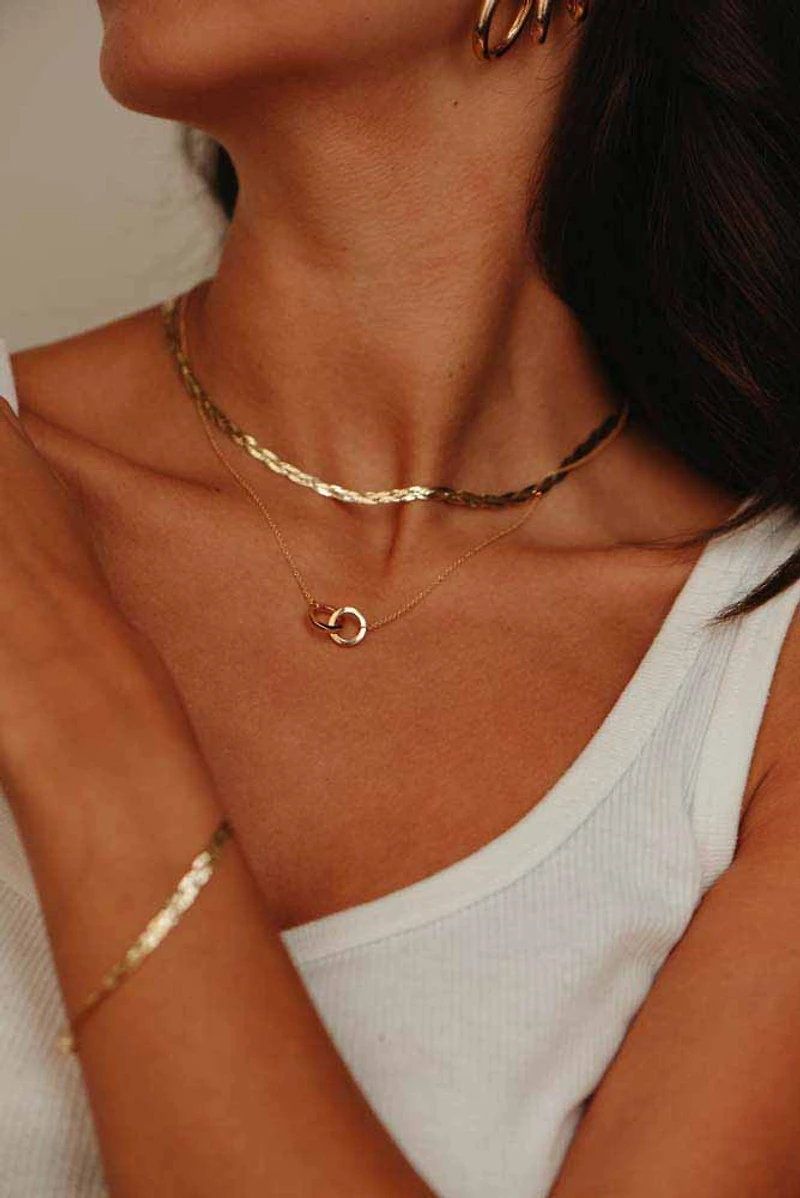 16″-18″ Duo Necklace in 10kt Yellow Gold with Chain