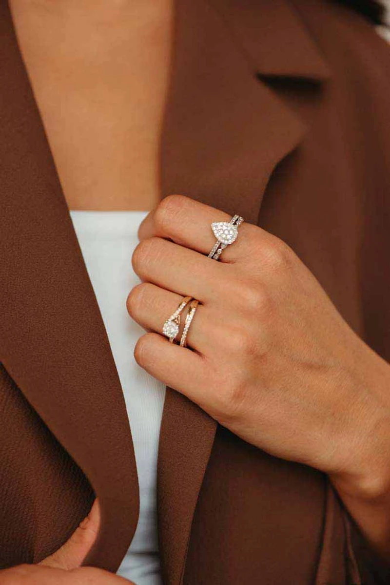 Halo Bridal Set with .50 Carat TW of Diamonds in 10kt White Gold