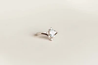 Ring with 7X5MM Aquamarine and .10 Carat TW of Diamonds in 14kt White Gold