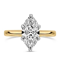 Marquise Solitaire Engagement Ring with 2.00 Carat Lab Created Diamond in 14kt Yellow Gold