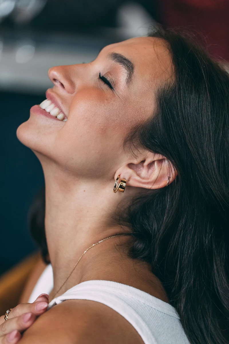 5MM Petite Cigar Hoop Earrings in 10kt Yellow Gold