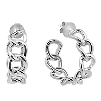 Ash Chain Hoop Earring in Silver
