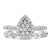 Halo Bridal Set with .50 Carat TW of Diamonds in 10kt White Gold