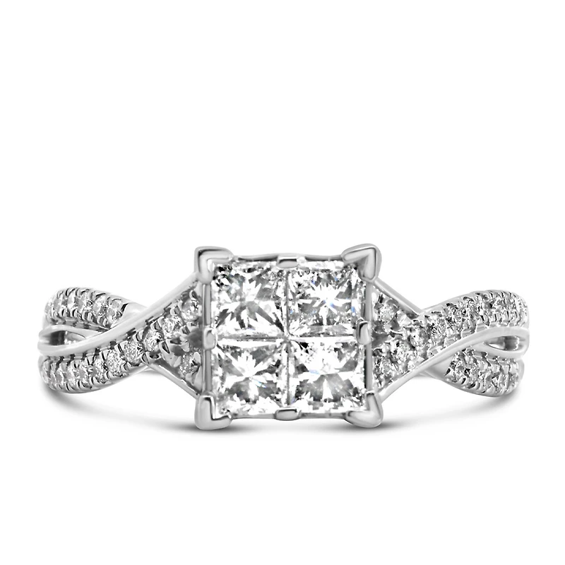 Engagement Ring with 1.00 Carat TW of Diamonds in 10kt White Gold