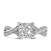 Engagement Ring with 1.00 Carat TW of Diamonds in 10kt White Gold