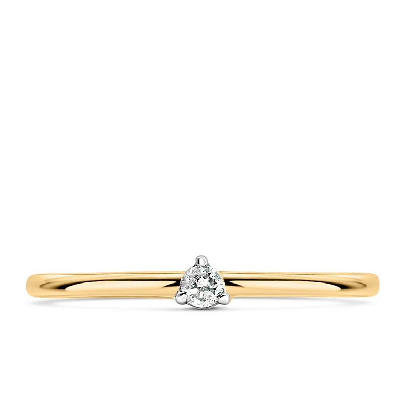 Petite Solitaire Ring with .05 Carat Diamond in 10kt Yellow Gold