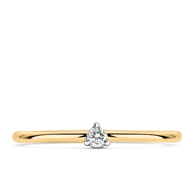 Petite Solitaire Ring with .05 Carat Diamond in 10kt Yellow Gold