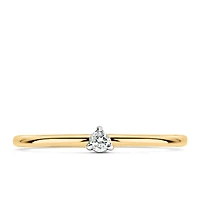 Petite Solitaire Ring with .05 Carat Diamond in 10kt Yellow Gold