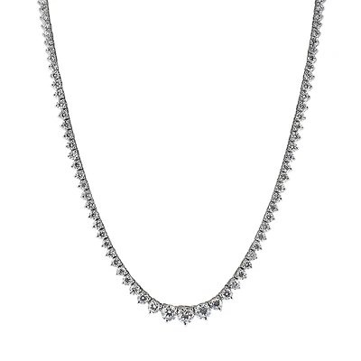 Tennis Necklace with 7.00 Carat TW of Lab Created Diamonds in 14kt White Gold