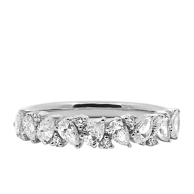 Ring with .80 Carat TW of Lab Created Diamonds in 14kt White Gold