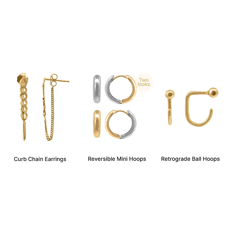 Start Your Stack Earring Edition in 10kt Yellow Gold