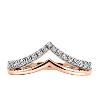Duo Chevron Ring with .25 Carat TW of Diamonds in 10kt Rose Gold