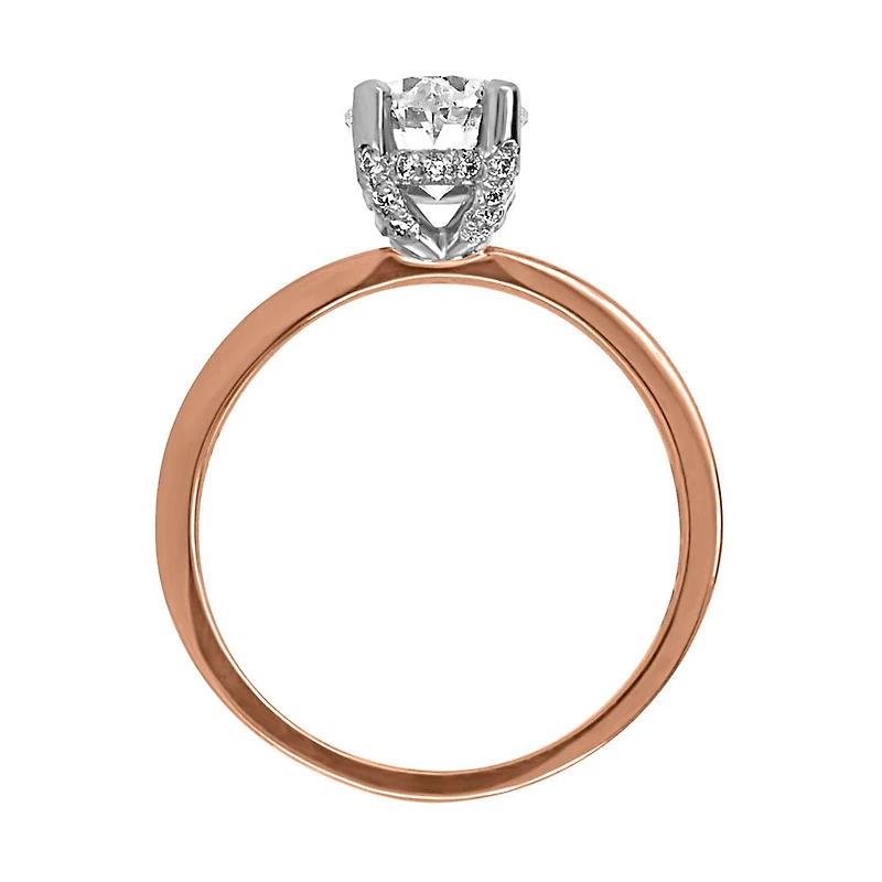 Eternal Icon Oval Solitaire Engagement Ring with Carat TW of Diamonds in 18kt Rose Gold