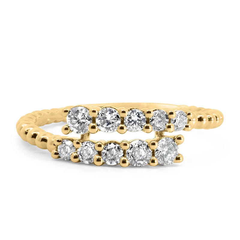 Yellow Gold Diamond Bypass Ring with .50 Carat TW in 10kt Gold
