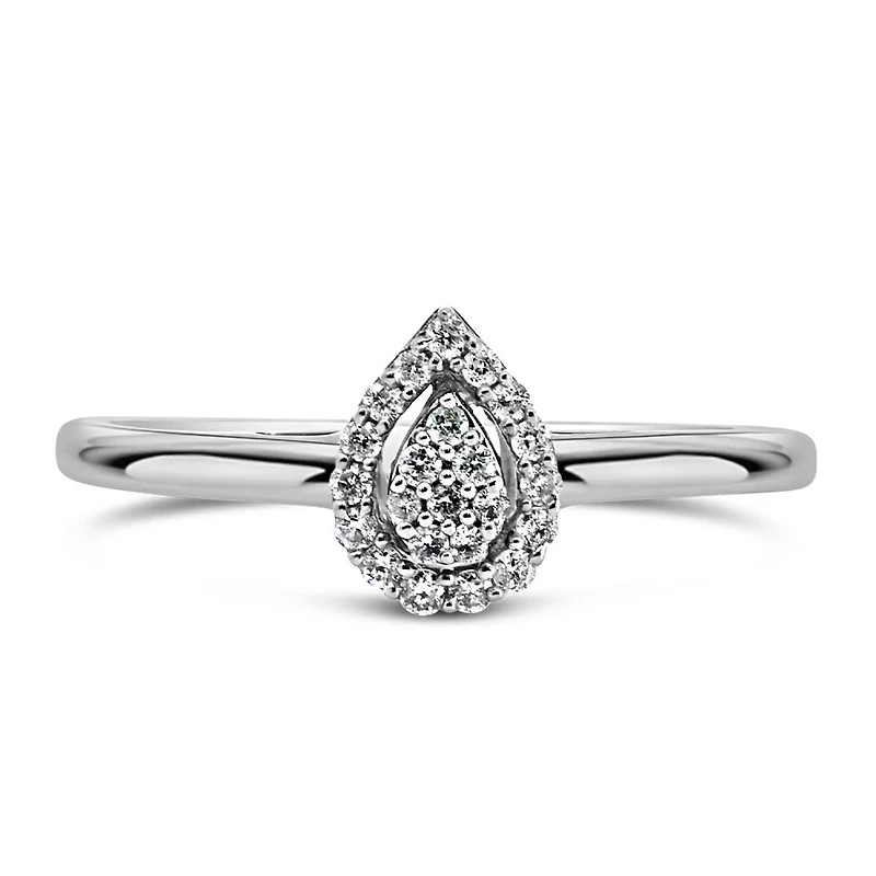 Pear Shaped Diamond Ring with .10 Carat TW in 10kt Gold