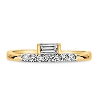 Radiant Baguette Cut Diamond Ring with .25 Carat TW in 10kt Yellow Gold