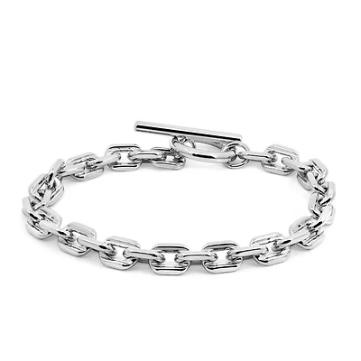 7″ 6MM Alexis Square Rolo Bracelet in Sterling Silver