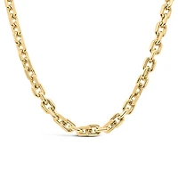 17″ 6MM Alexis Square Rolo Necklace in Gold Vermeil Sterling Silver