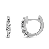 Hoop Earrings with .30 Carat TW of Diamonds in 10kt White Gold