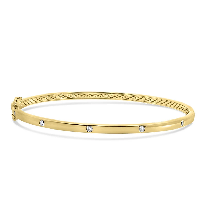 Bangle with .20 Carat TW of Diamonds in 10kt Yellow Gold