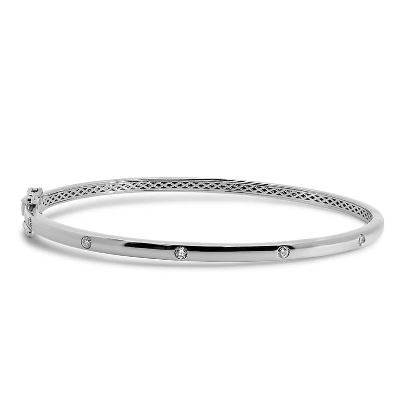 Bangle with .20 Carat TW of Diamonds in 10kt White Gold