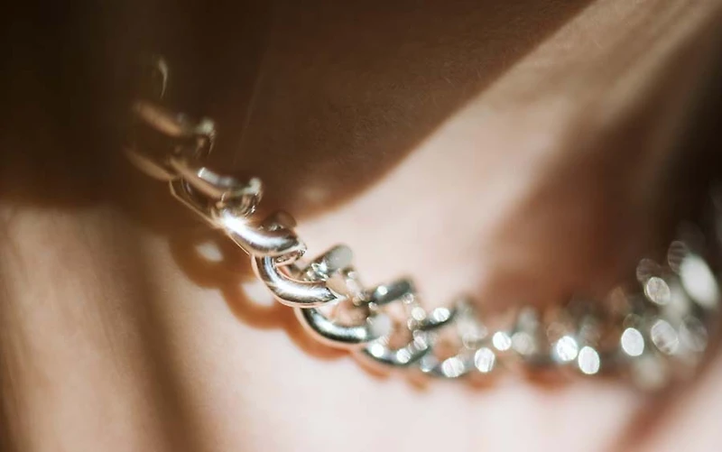 15″-17.5″ 9.5MM Athena Curb Necklace in Sterling Silver