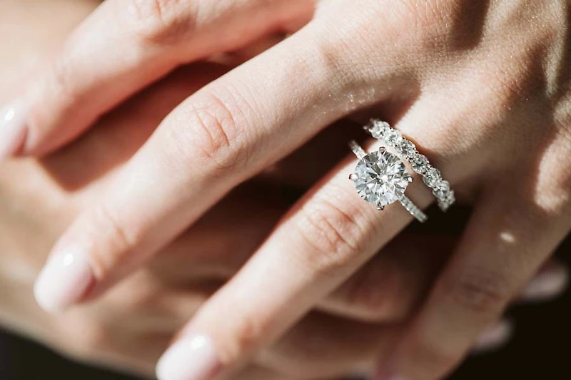 Engagement Ring with 4.45 Carat TW of Lab Created Diamonds in 14kt White Gold