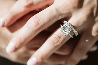 Engagement Ring with 4.45 Carat TW of Lab Created Diamonds in 14kt White Gold