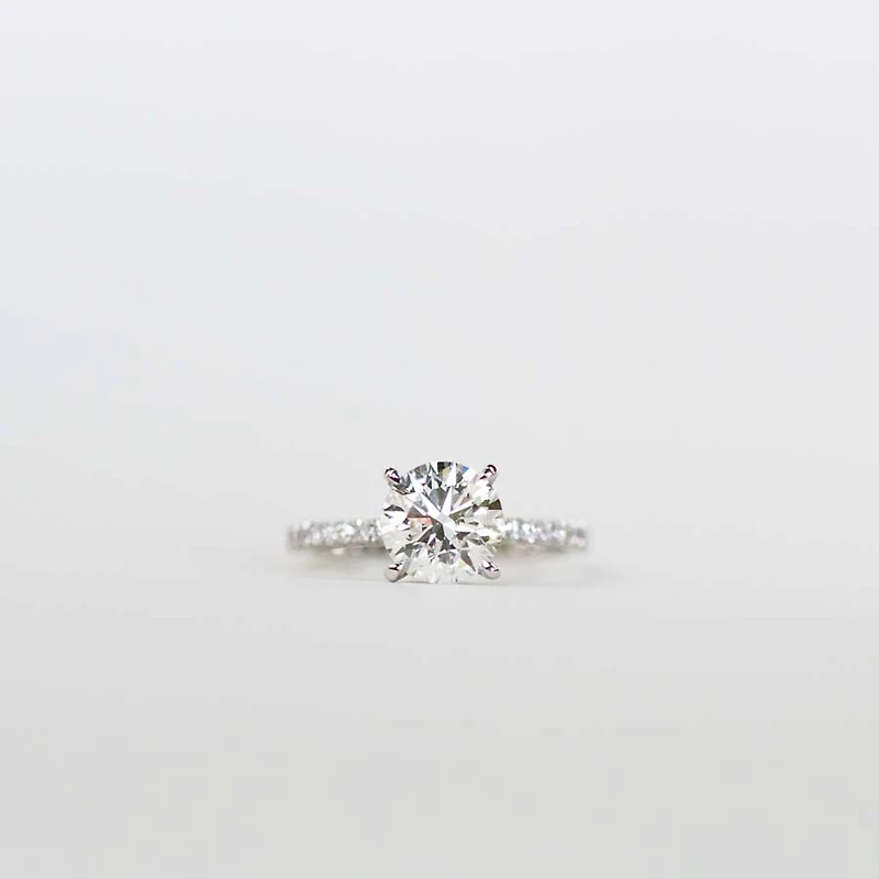 Engagement Ring with 4.45 Carat TW of Lab Created Diamonds in 14kt White Gold