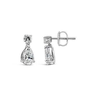 Dangle Earrings with 1.00 Carat TW of Lab Created Diamonds in 14kt White Gold