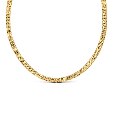 16″+2″ 4MM Open Herringbone Chain in 10kt Yellow Gold