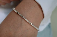 Emerald Cut Tennis Bracelet with 5.00 Carat TW of Lab Created Diamonds in 14kt White Gold