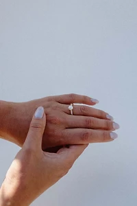 Stackable Ring with .09 Carat TW of Diamonds and 6MM Pearl in 10kt Yellow Gold