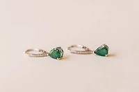 Dangle Earrings with .10 Carat TW of Diamonds and Pear Shape Emerald in 10kt White Gold