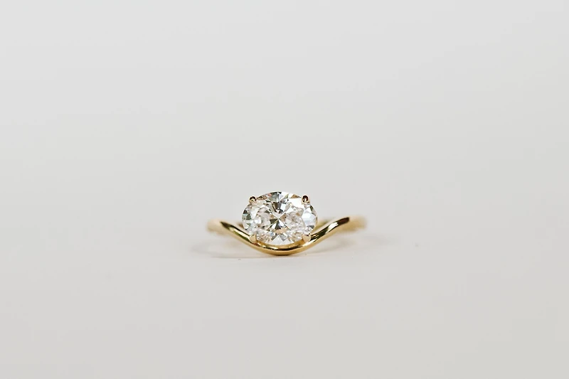 Solitaire Engagement Ring with 1.50 Carat Lab Created Diamond in 14kt Yellow Gold