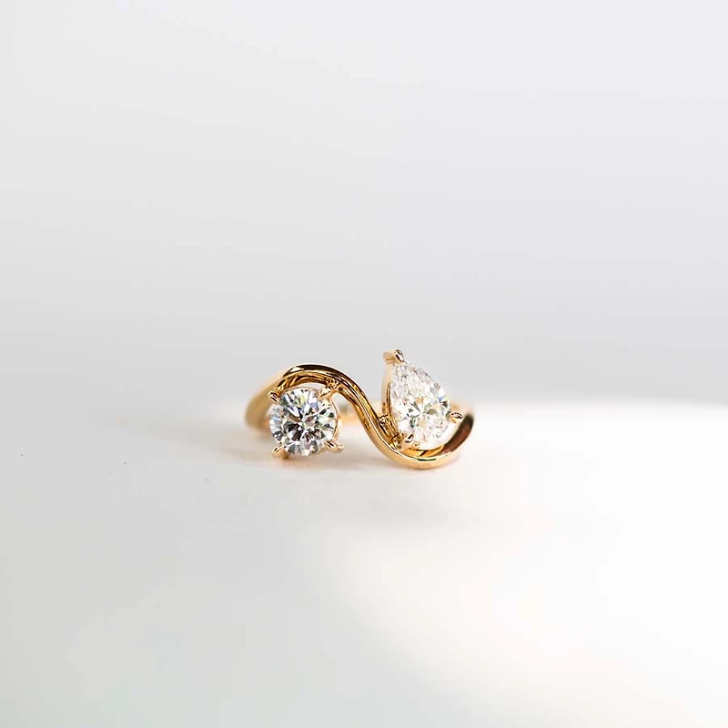 Engagement Ring with 1.53 Carat TW of Lab Created Diamonds in 14kt Yellow Gold