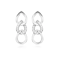 Teardrop Earrings with Cubic Zirconia in Sterling Silver