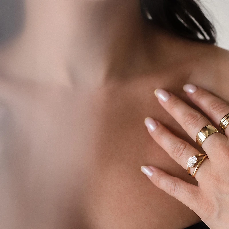 Solitaire Engagement Ring with 1.50 Carat Lab Created Diamond in 14kt Yellow Gold